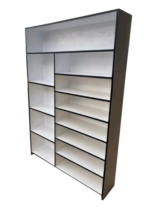 white shelves