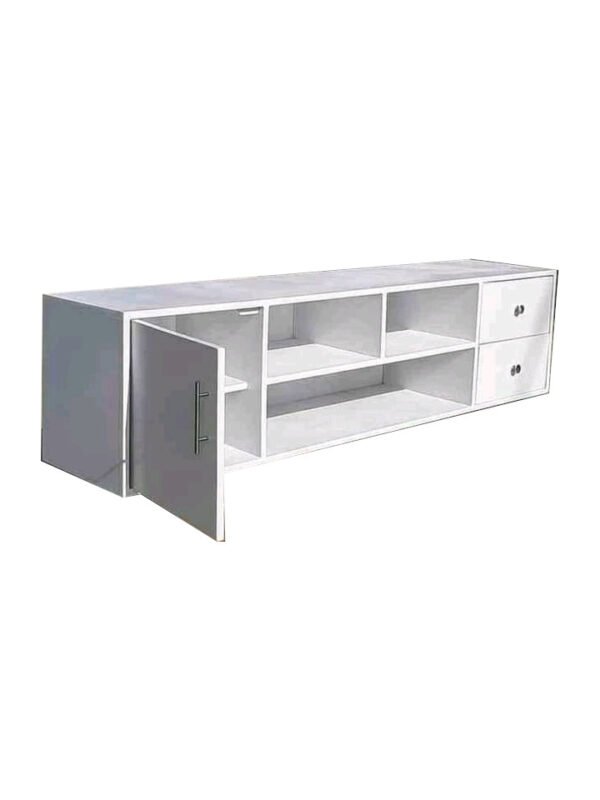 Elegant White Wooden TV Stand with Ample Storage