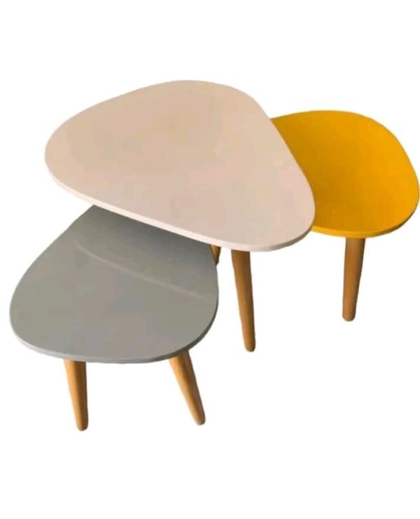 Charming Set of 3 Unique Wooden Stools