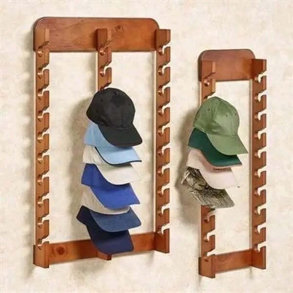 Stylish Wooden Shelves for Caps and Hats