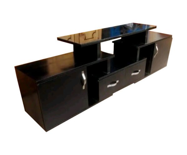 Stylish Black Wooden TV Stand with Ample Storage